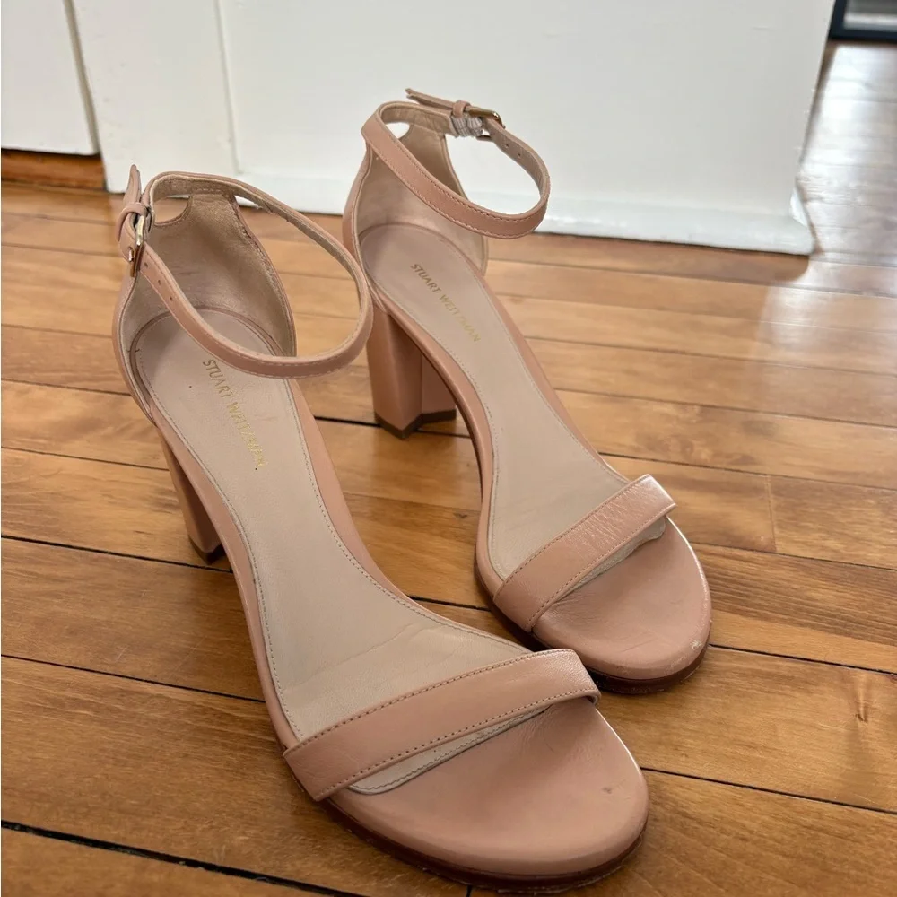 Stuart Weitzman Nude Ankle Strap Heels - Picture 6 of 10